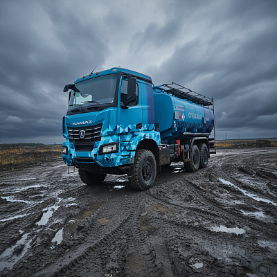 Создан новый полноприводный автотопливозаправщик на базе шасси КАМАЗ-65959